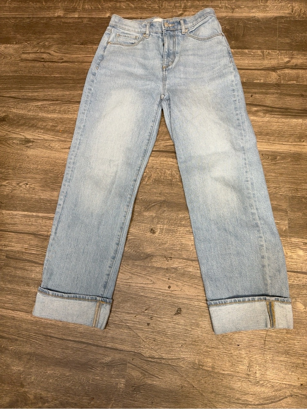 LOFT The Straight Light Wash Cuffed Jeans Size 25/0 - Picture 2 of 7